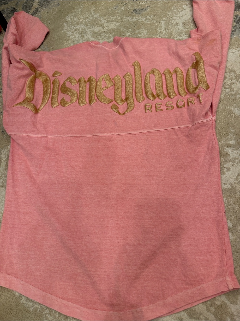 Disneyland Spirit Jersey Rose Gold Pink Glitter Oversized Size XS/S - Picture 3 of 9